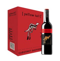 黄尾袋鼠（Yellow Tail）加本力苏维翁（赤霞珠）红葡萄酒 750ml*6瓶 整箱装 澳大利亚进口