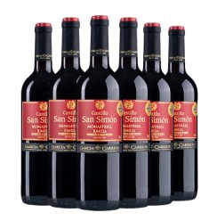 西班牙原瓶进口红酒 San Simon 丝慕干红葡萄酒 烫金酒标750ml*6