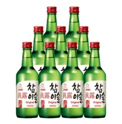 真露 韩国进口烧酒20.1°竹炭酒 360ml*9瓶装