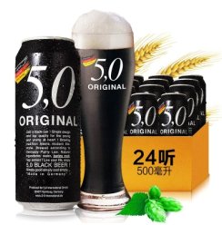 德国原装进口 5.0 ORIGINAL 黑啤酒 500ml*24整箱装