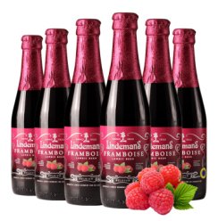 林德曼（Lindemans）山莓啤酒 组合装 250ml*6瓶 精酿果啤 比利时进口