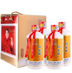 贵州茅台集团白金醇原浆酒 品鉴级浓香型52度 500ml*4瓶礼盒装高度白酒整箱