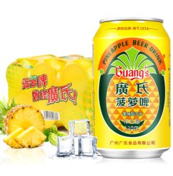 广氏 菠萝啤 330ml*6罐 塑膜6连包果啤 水果味饮料