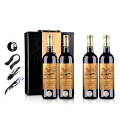 法国红酒（原瓶进口）梅赫斯城堡干红葡萄酒(双支皮盒装)+梅赫斯干红裸瓶装750ml*2