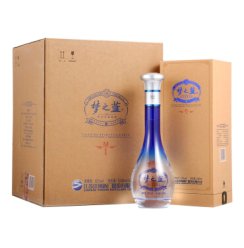 洋河蓝色经典 梦之蓝M1 52度 整箱装高度白酒 500ml*4瓶（内含2个礼袋） 口感绵柔浓香型