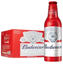 百威（Budweiser）淡色拉格啤酒 355ml*24瓶 小瓶 整箱装 玲珑红铝瓶