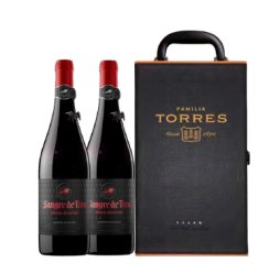 桃乐丝（Torres）公牛血优选干红葡萄酒 750ml*2礼盒装 （中秋礼盒）西班牙进口红酒