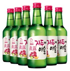 真露 韩国进口烧酒13°李子味 360ml*6瓶装 果味酒