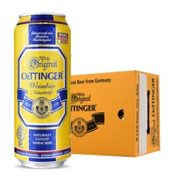 德国原装进口奥丁格（OETTINGER）自然浑浊型小麦啤酒500ML（18罐/箱）